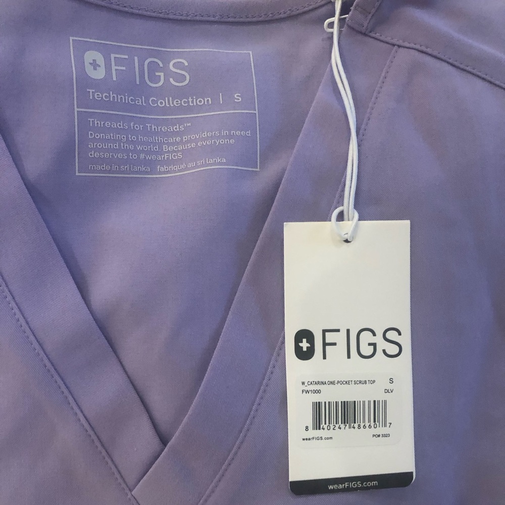 Figs Lavender V-Neck Scrub Top